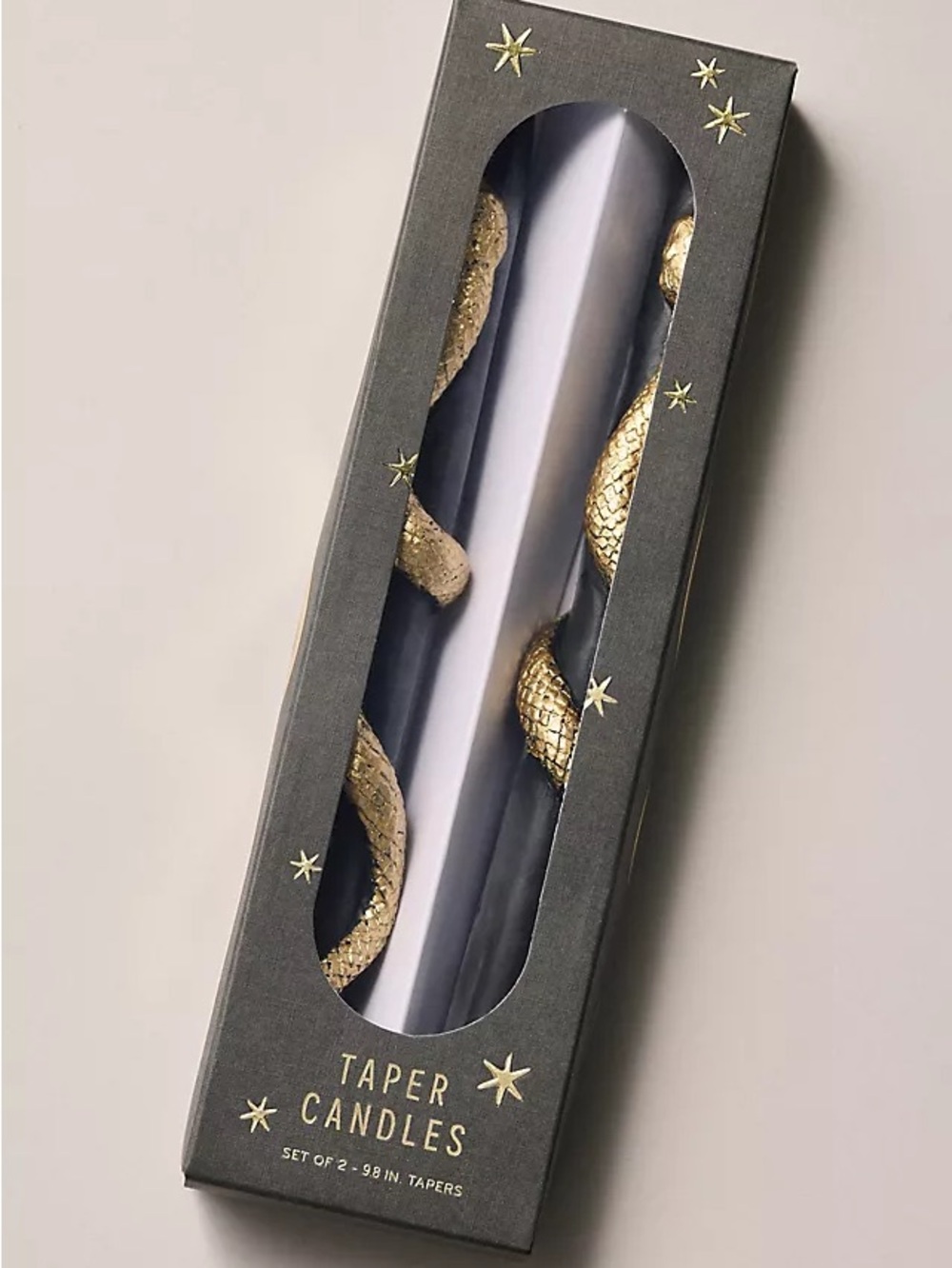 Anthropologie Black and Gold SnakeTaper Candles Set